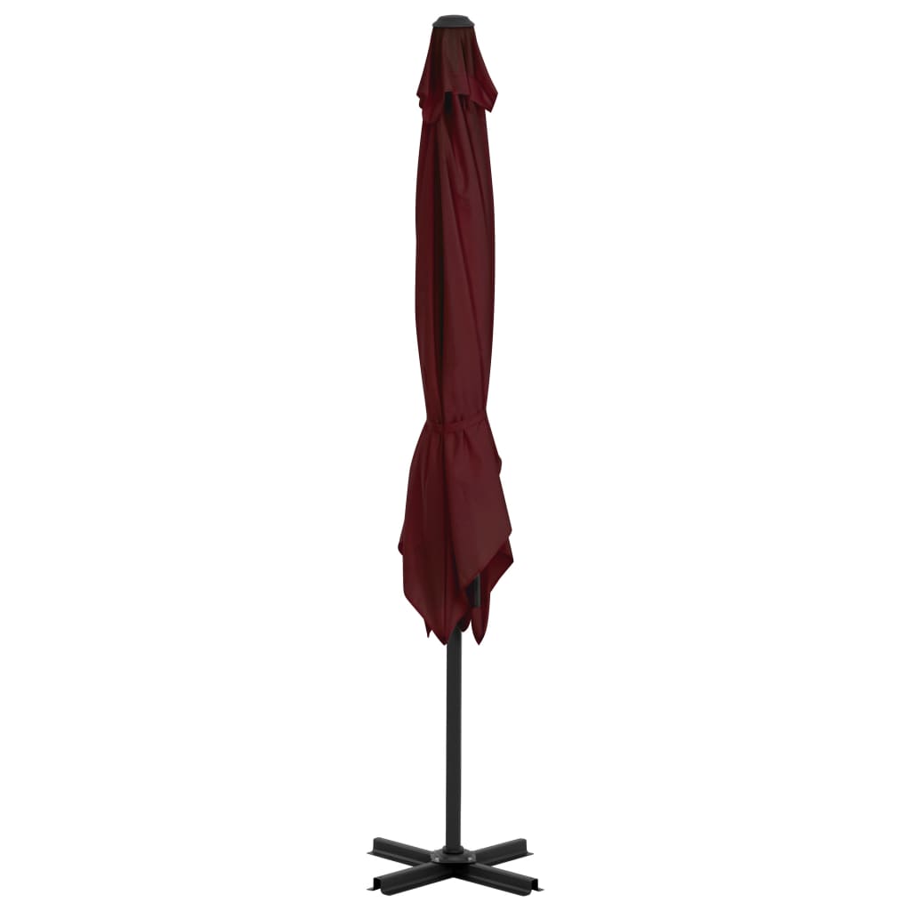 vidaXL Gembinis skėtis su aliuminiu stulpu, raudonas, 250x250cm