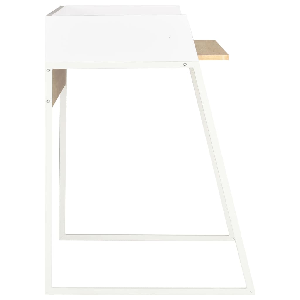 vidaXL Rašomasis stalas, baltos ir ąžuolo spalvos, 90x60x88cm