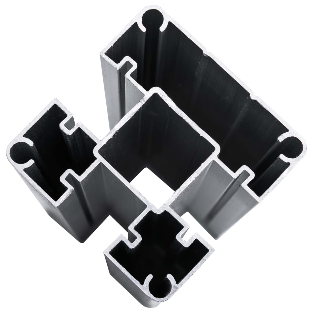 vidaXL Tvoros segmentų rinkinys, juodos spalvos, 353x186cm, WPC