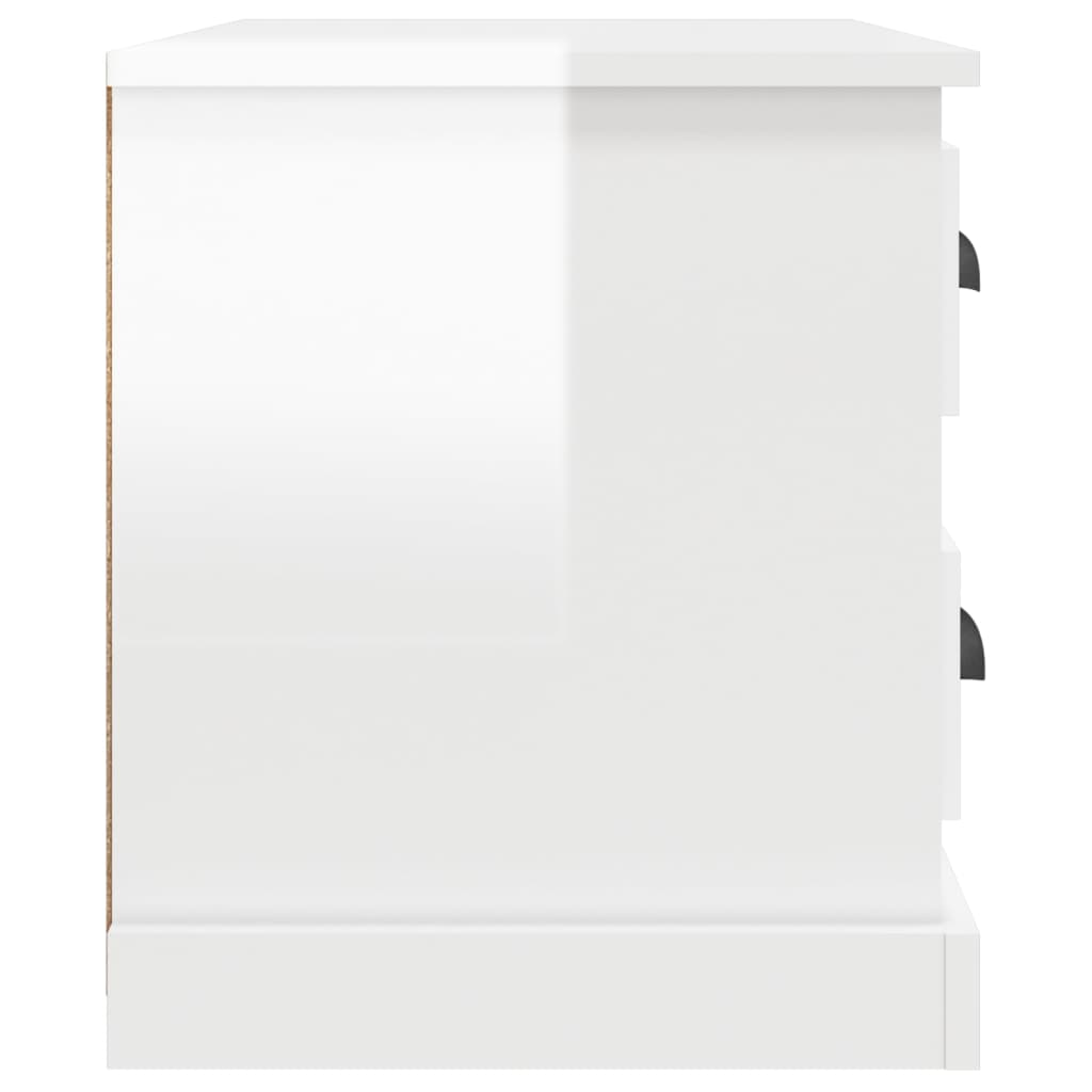 vidaXL Naktinė spintelė, baltos spalvos, 60x39x45cm, blizgi