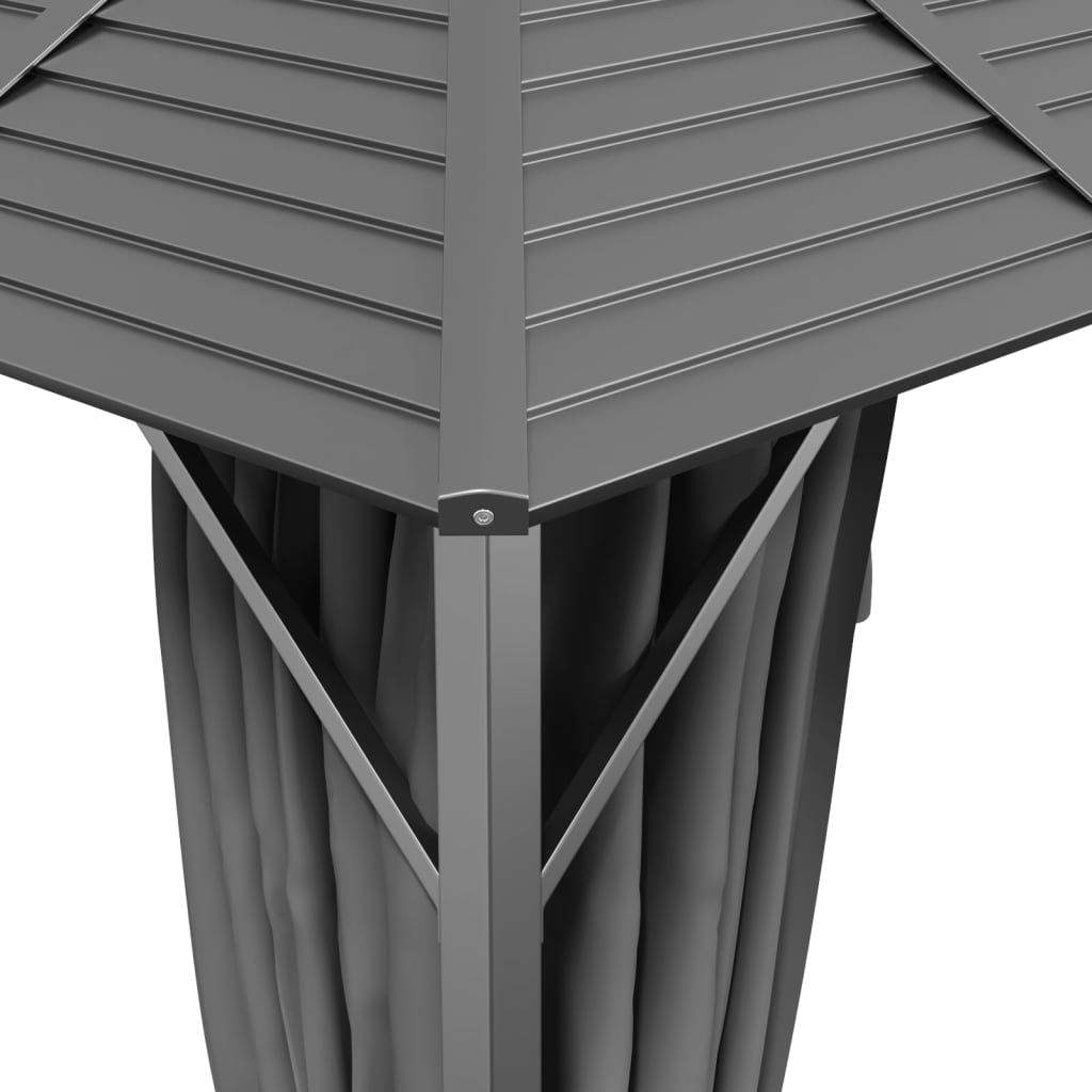 vidaXL Pavėsinė su dvigubu stogu, antracito spalvos, 3x3m