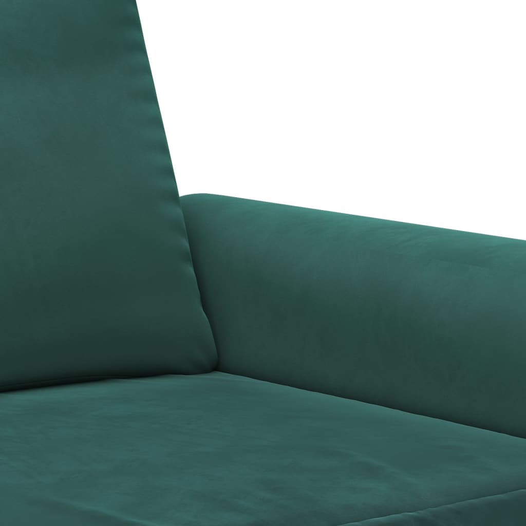vidaXL Sofos komplektas su pagalvėlėmis, 3 dalių, žalias, aksomas