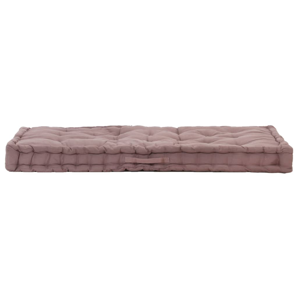 vidaXL Paletės/grindų pagalvėlė, smėlio spalvos, 120x80x10cm, medvilnė