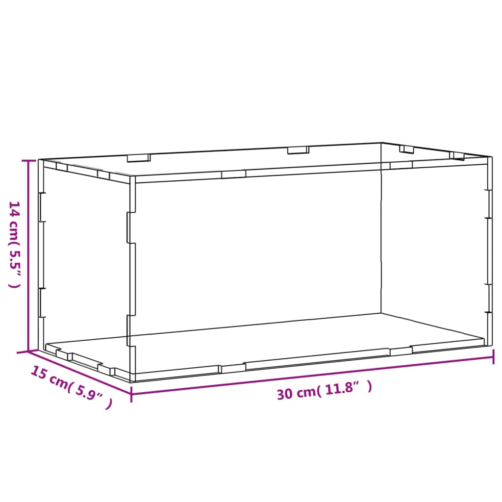 vidaXL Eksponavimo dėžė, skaidri, 30x15x14cm, akrilas