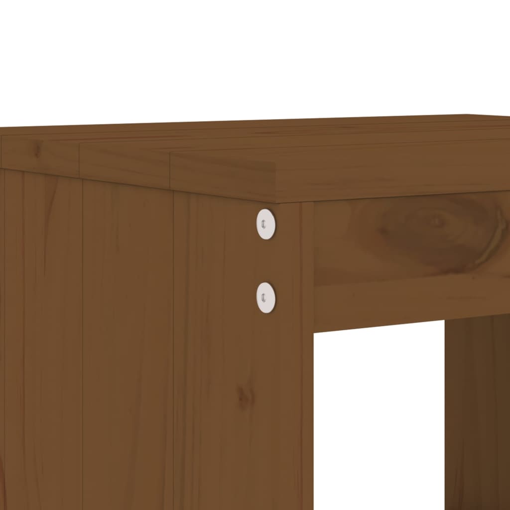 vidaXL Sodo baro baldų komplektas, 3 dalių, medaus rudas, pušis