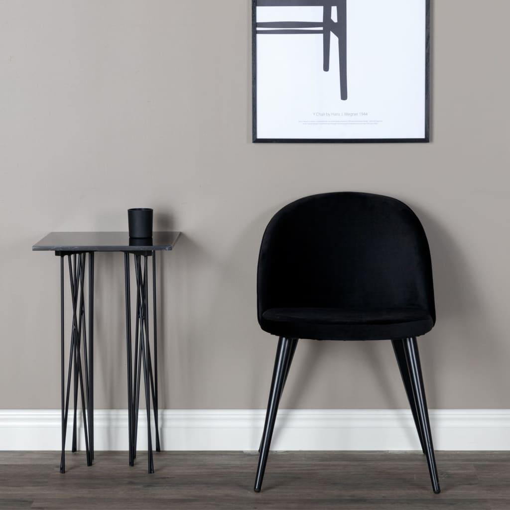 Venture Home Valgomojo kėdės Velvet, 2vnt., juodos spalvos, aksomas