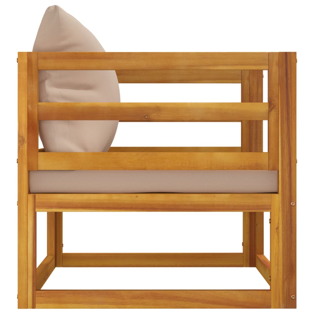 vidaXL Sodo kėdė su taupe pagalvėlėmis, akacijos medienos masyvas
