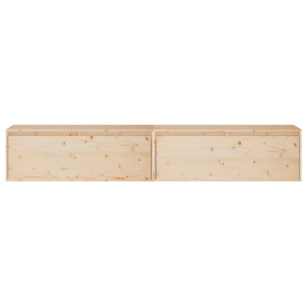 vidaXL Sieninės spintelės, 2vnt., 100x30x35cm, pušies medienos masyvas