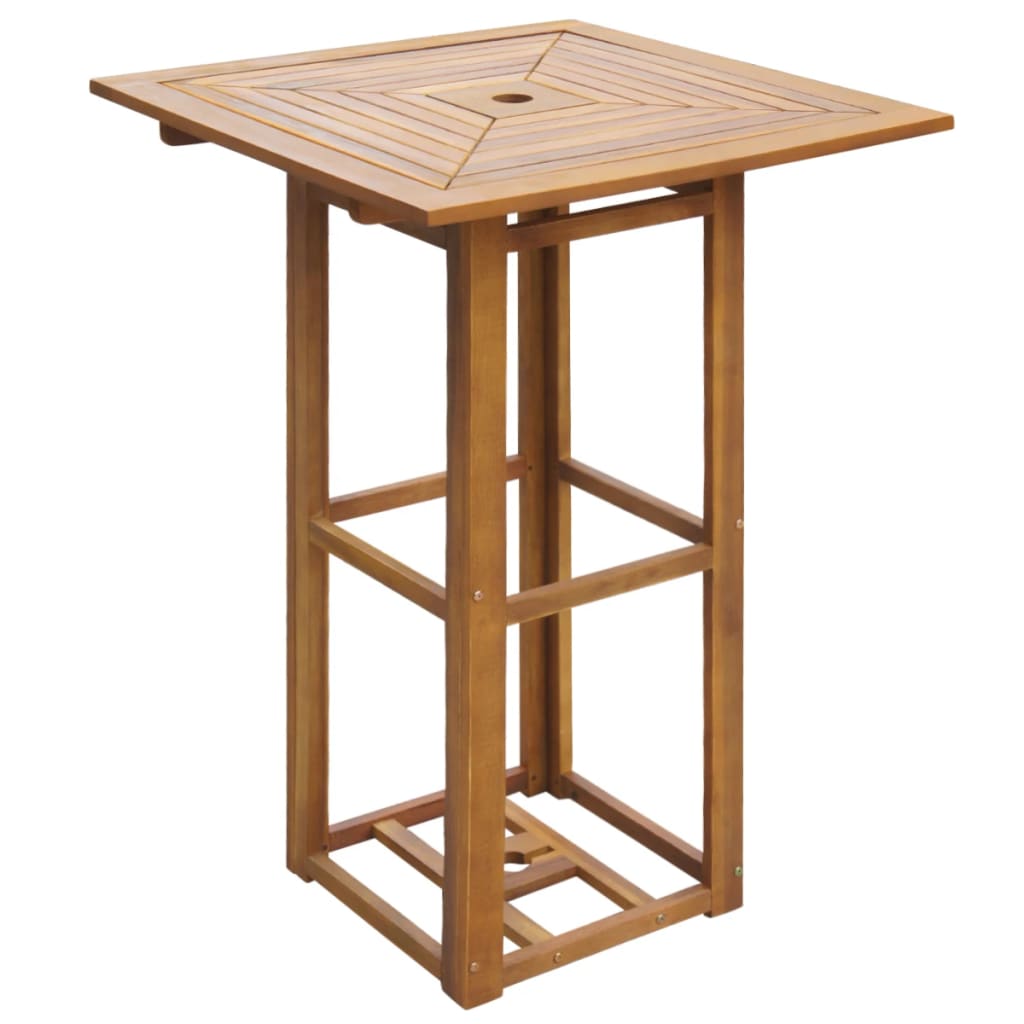 vidaXL Baro stalas, 75x75x110cm, akacijos medienos masyvas
