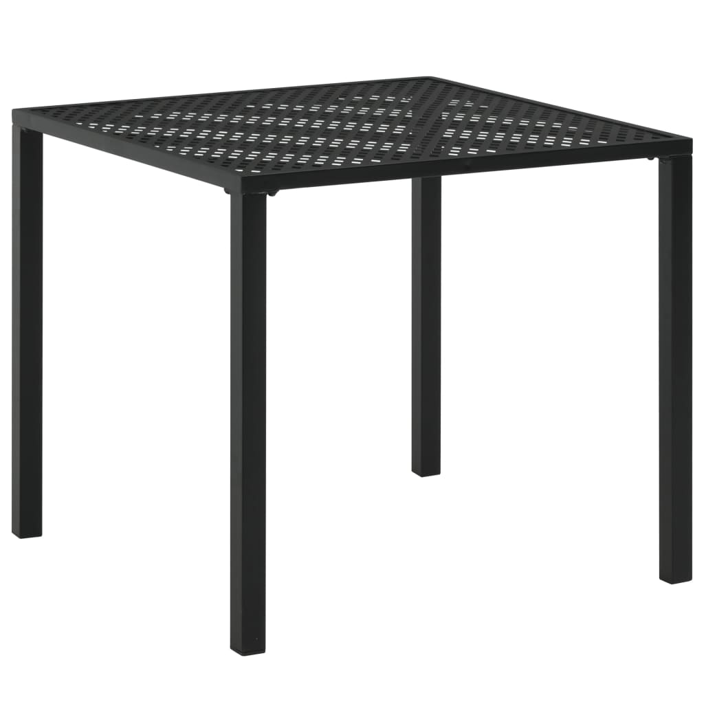 vidaXL Sodo stalas, juodas, 80x80x72cm, plienas