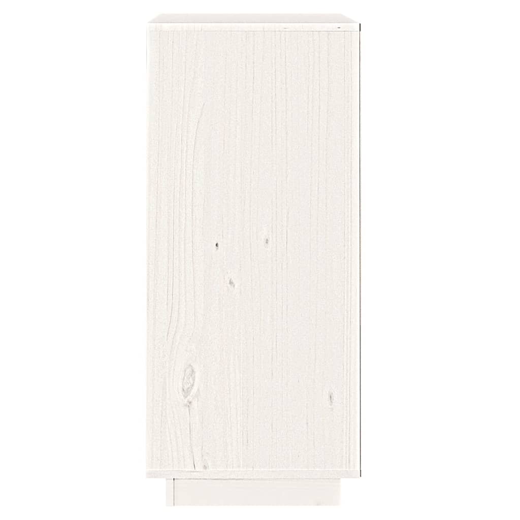 vidaXL Šoninė spintelė, balta, 38x35x80cm, pušies medienos masyvas
