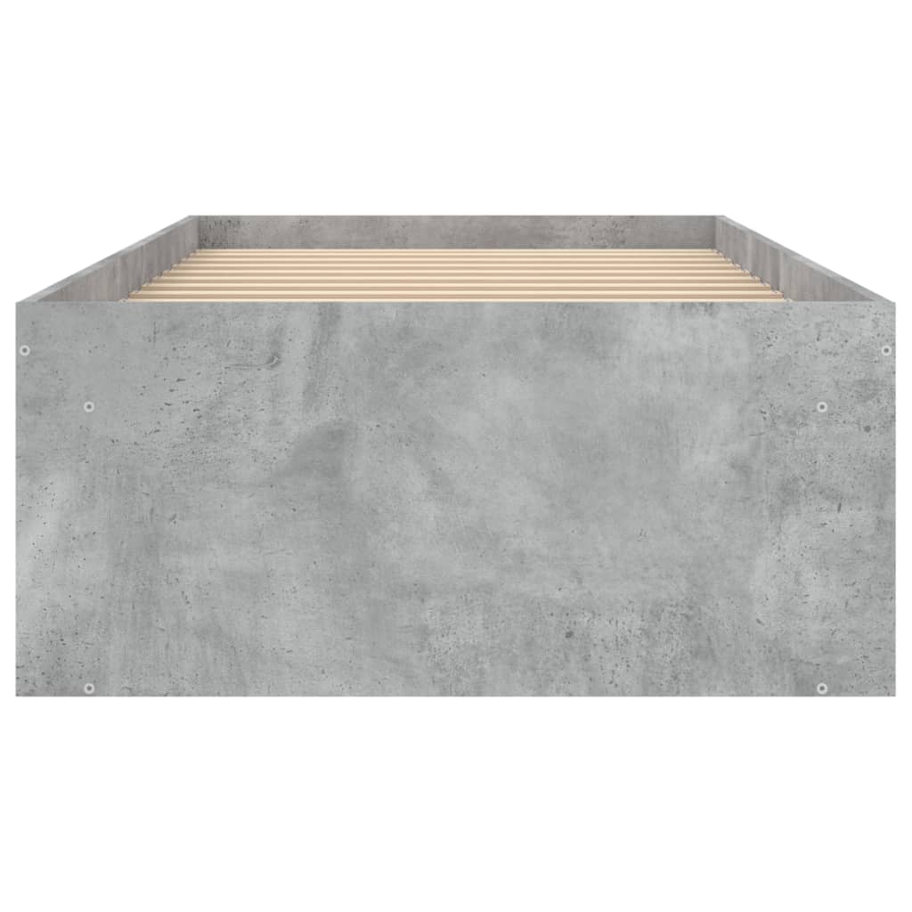 vidaXL Lovos rėmas, betono pilkos spalvos, 75x190cm, mažas vienvietis