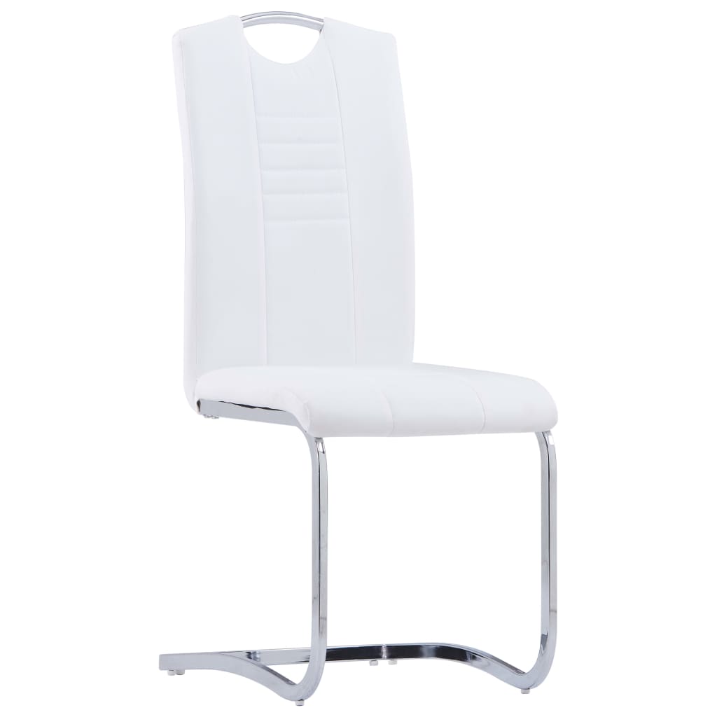 vidaXL Gembinės valgomojo kėdės, 6vnt., baltos, dirbtinė oda