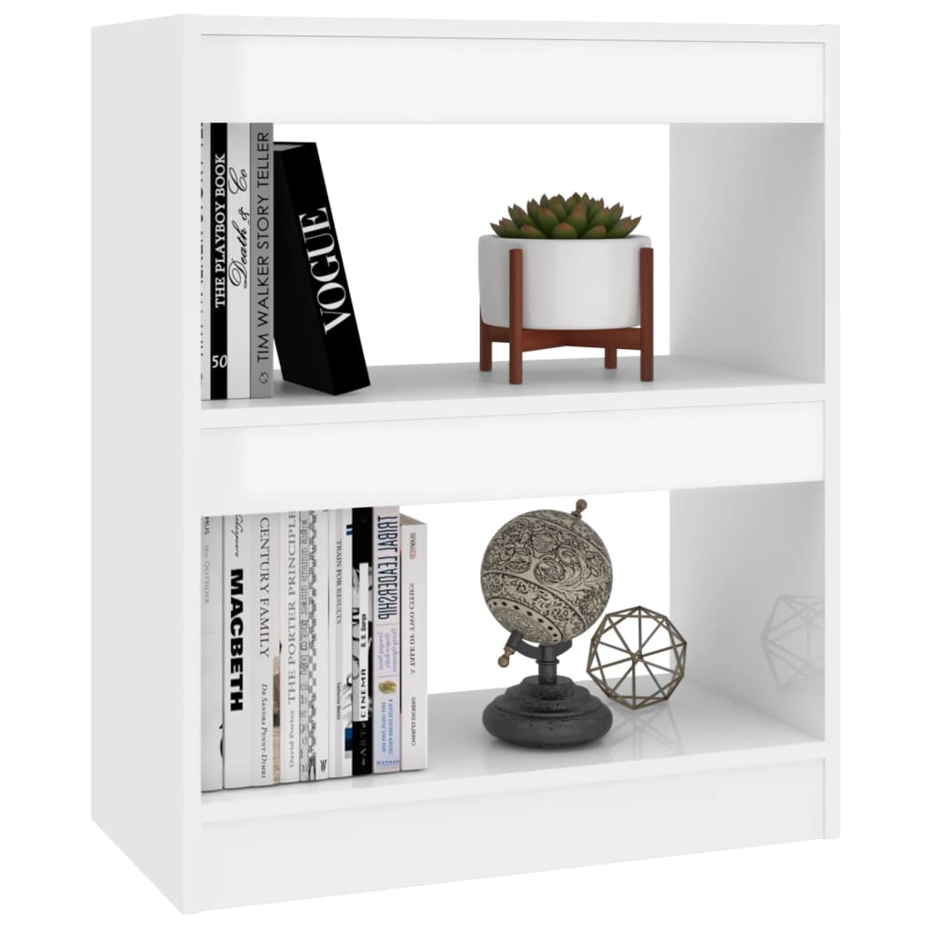vidaXL Spintelė knygoms/kambario pertvara, balta, 60x30x72cm, blizgi