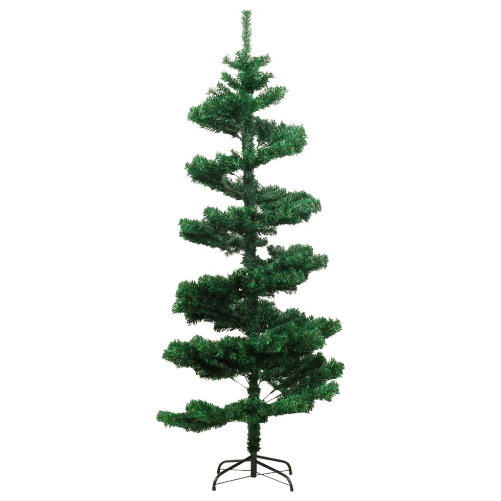vidaXL Kalėdų eglutė su stovu, žalia, 150cm, PVC, spiralės formos