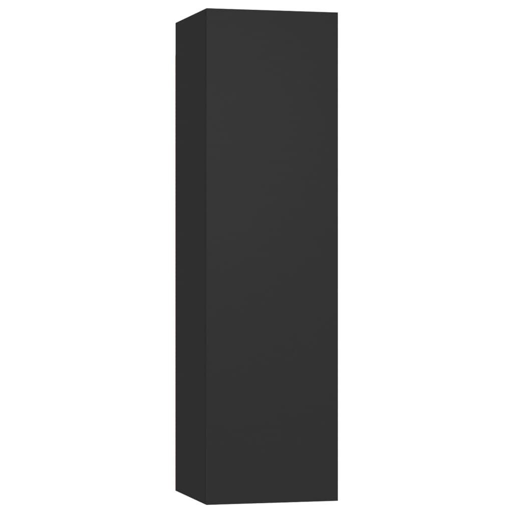 vidaXL Televizoriaus spintelių komplektas, 3 dalių, juodas, MDP