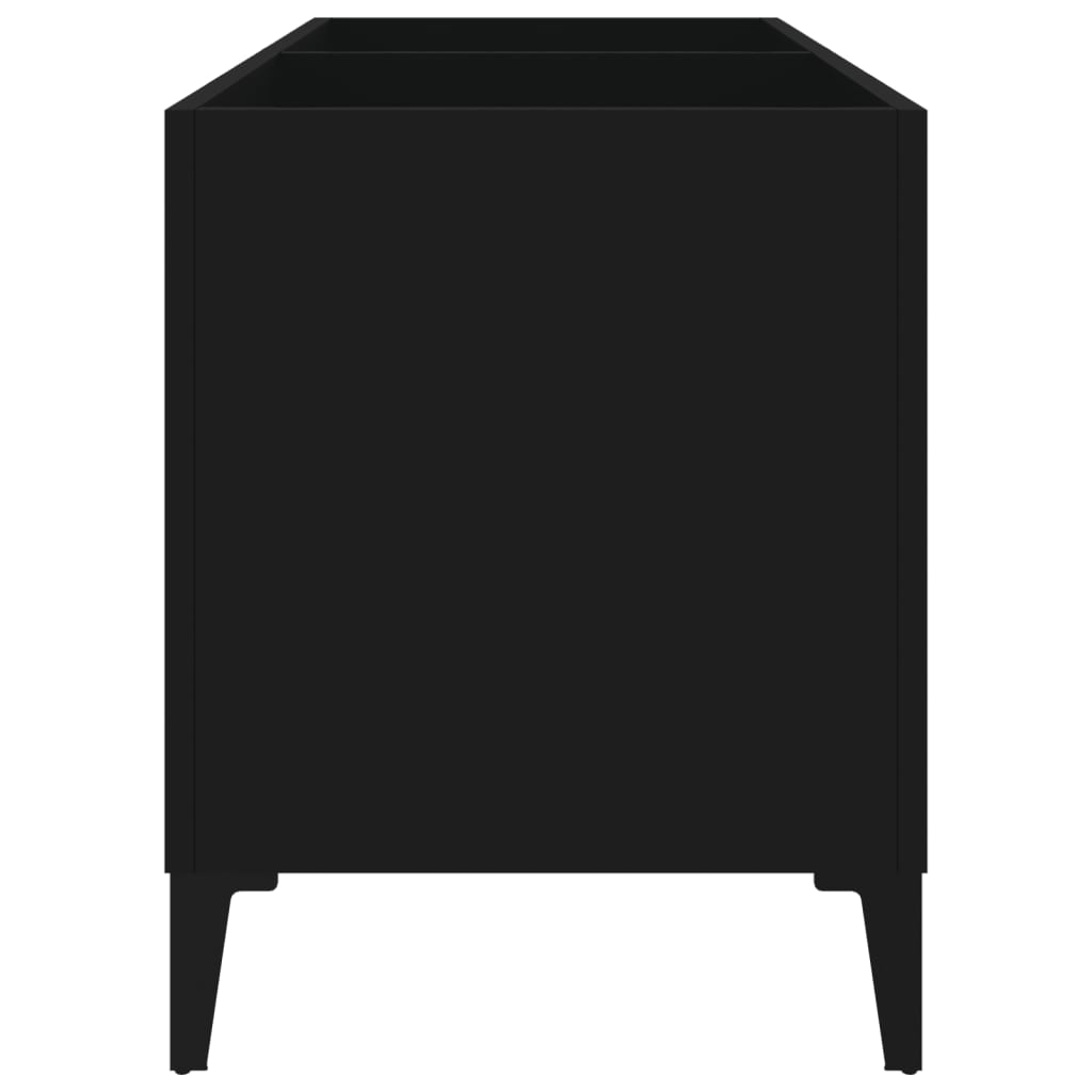 vidaXL Vinilinių plokštelių spintelė, juoda, 74,5x38x48cm, mediena