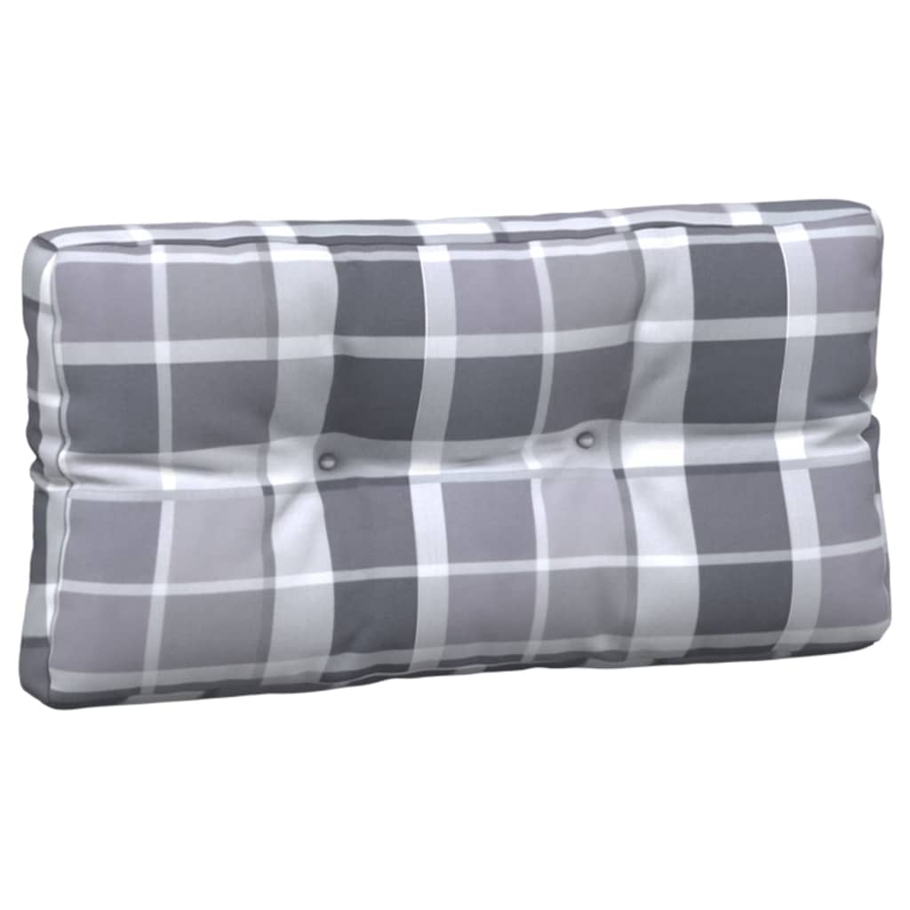 vidaXL Palečių pagalvėlės, 5vnt., pilkos spalvos, audinys, languotos