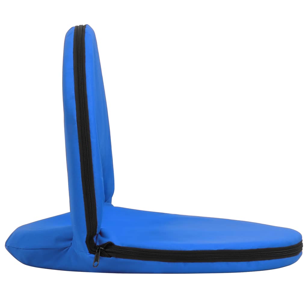 vidaXL Sulankstomos pagalvėlės-kėdės, 2vnt., mėlynos, plienas/audinys