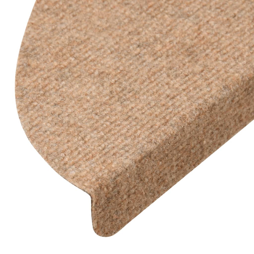 vidaXL Lipnūs laiptų kilimėliai, 10vnt., smėlio spalvos, 56x17x3cm