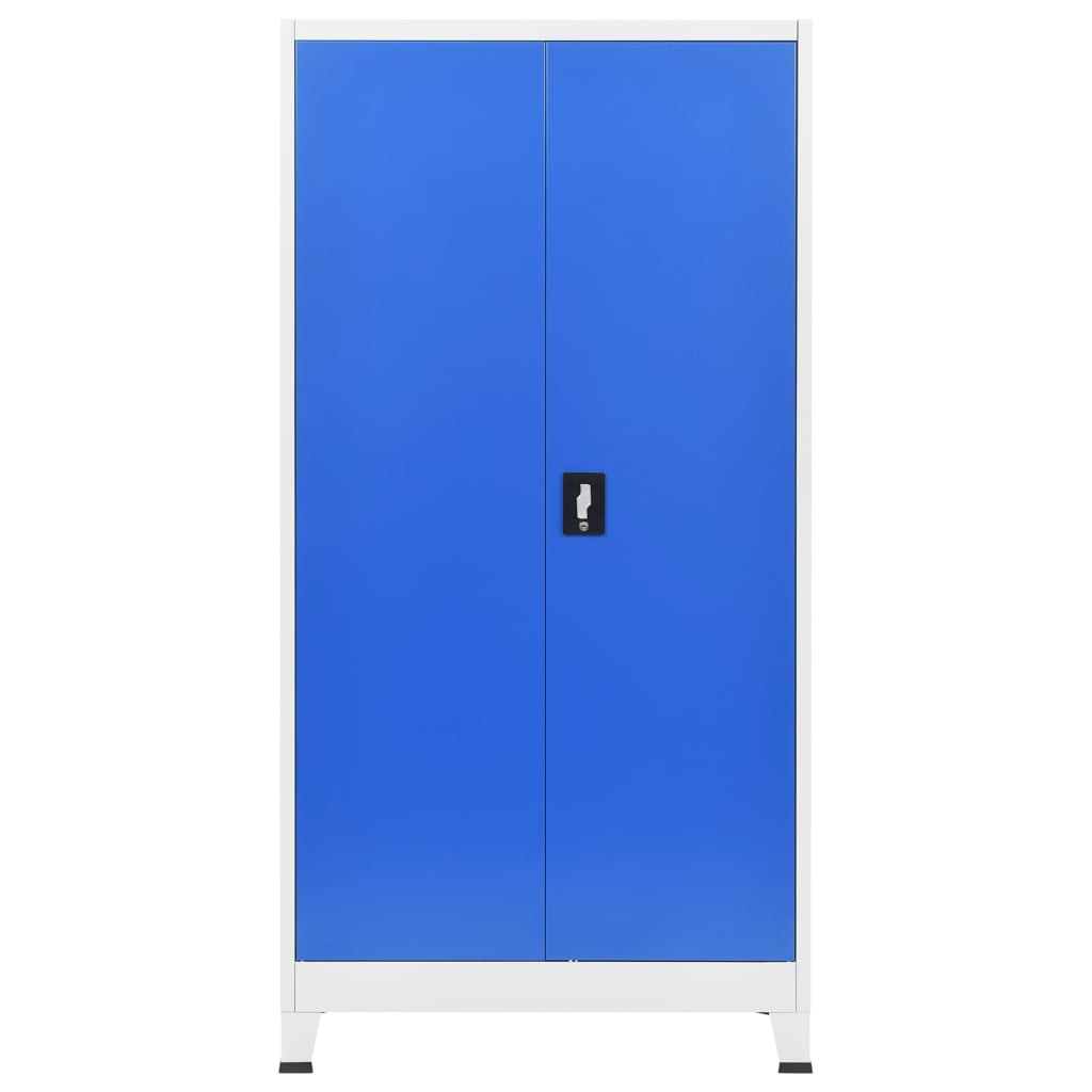vidaXL Biuro spintelė, metalas, 90x40x180cm, pilka ir mėlyna