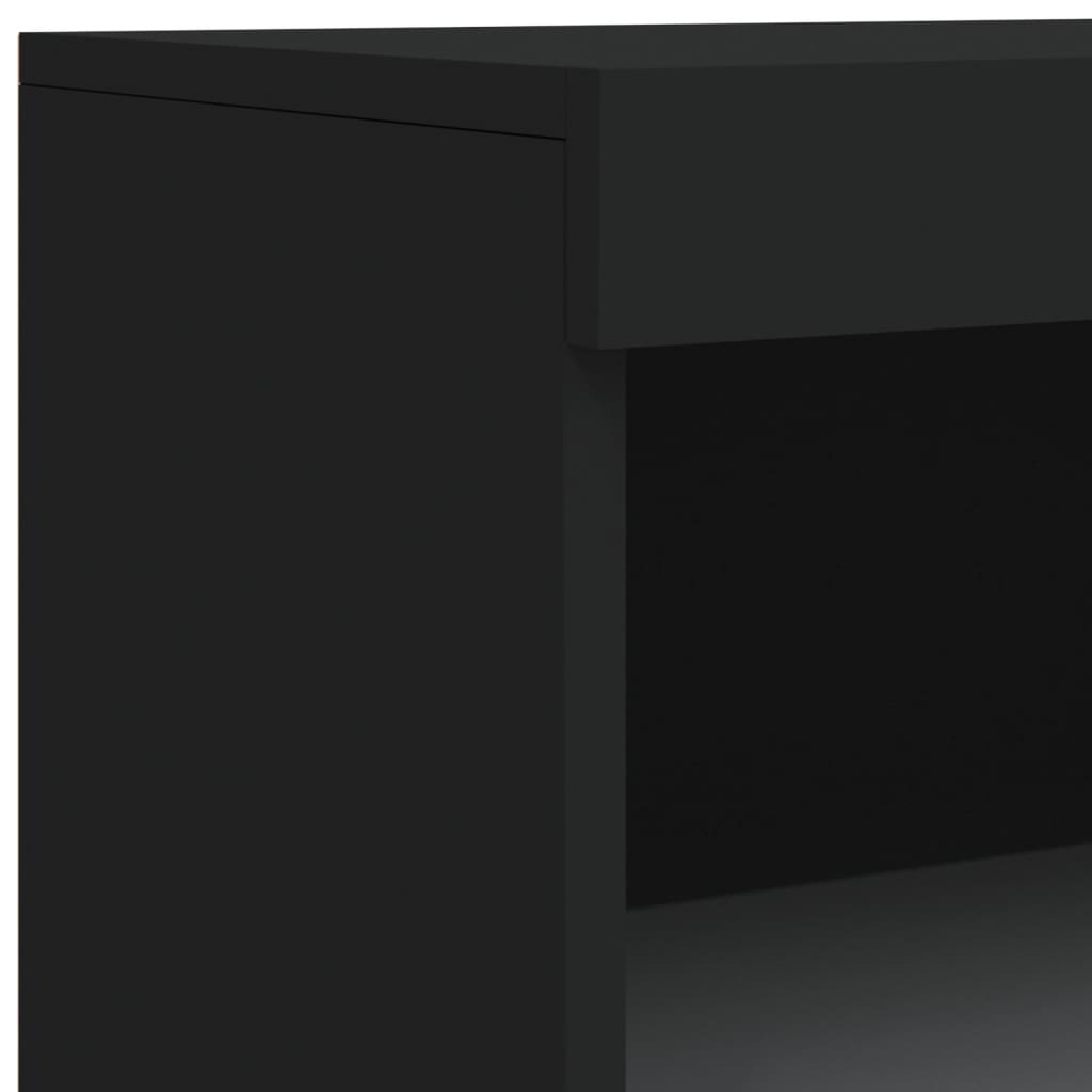 vidaXL Šoninė spintelė su LED lemputėmis, juoda, 60,5x37x100cm