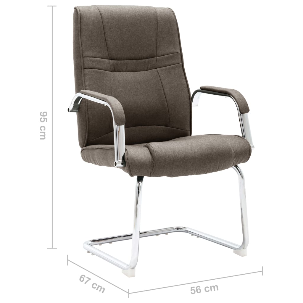 vidaXL Gembinė biuro kėdė, taupe spalvos, audinys