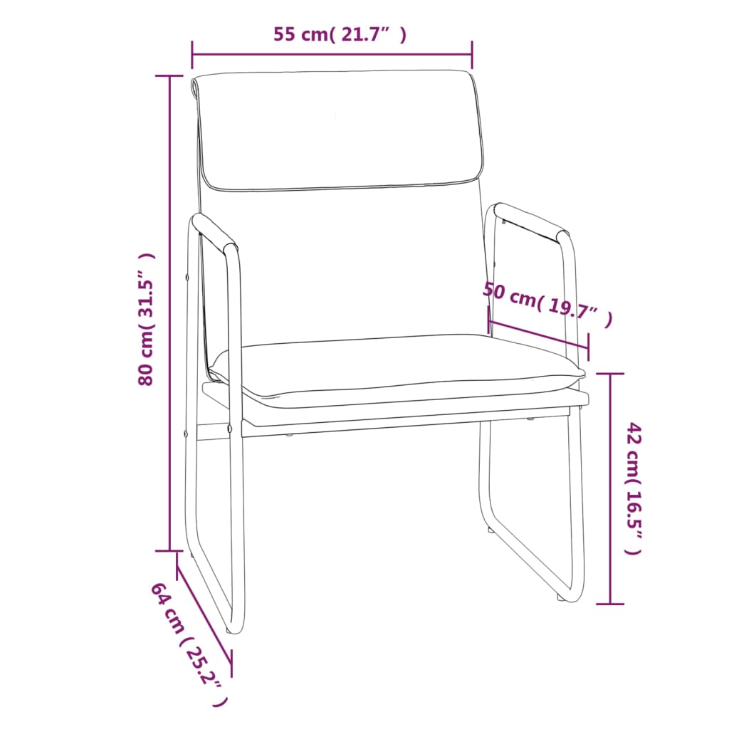 vidaXL Poilsio kėdė, šviesiai pilkos spalvos, 55x64x80cm, audinys