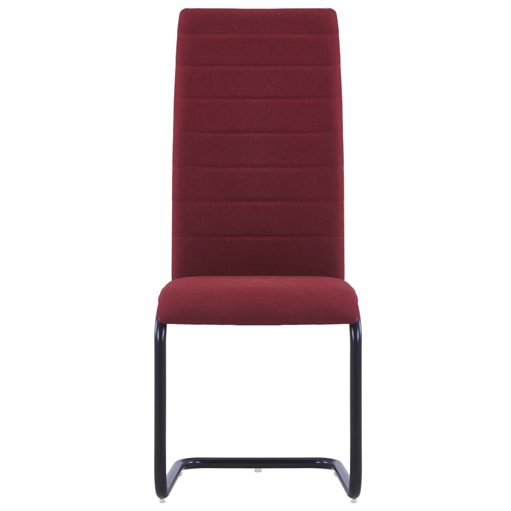 vidaXL Gembinės valgomojo kėdės, 4 vnt., vyno spalvos, audinys