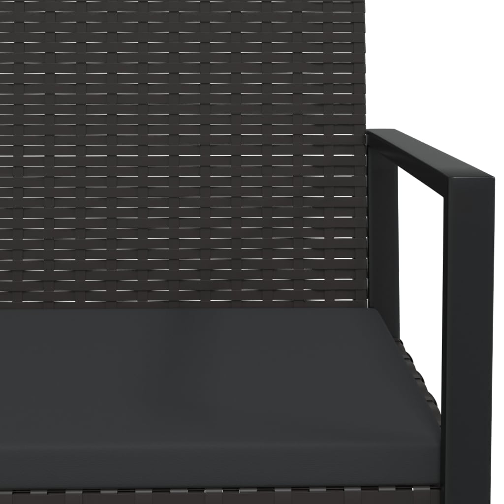 vidaXL Sodo suoliukas su pagalvėlėmis, juodas, 106cm, poliratanas