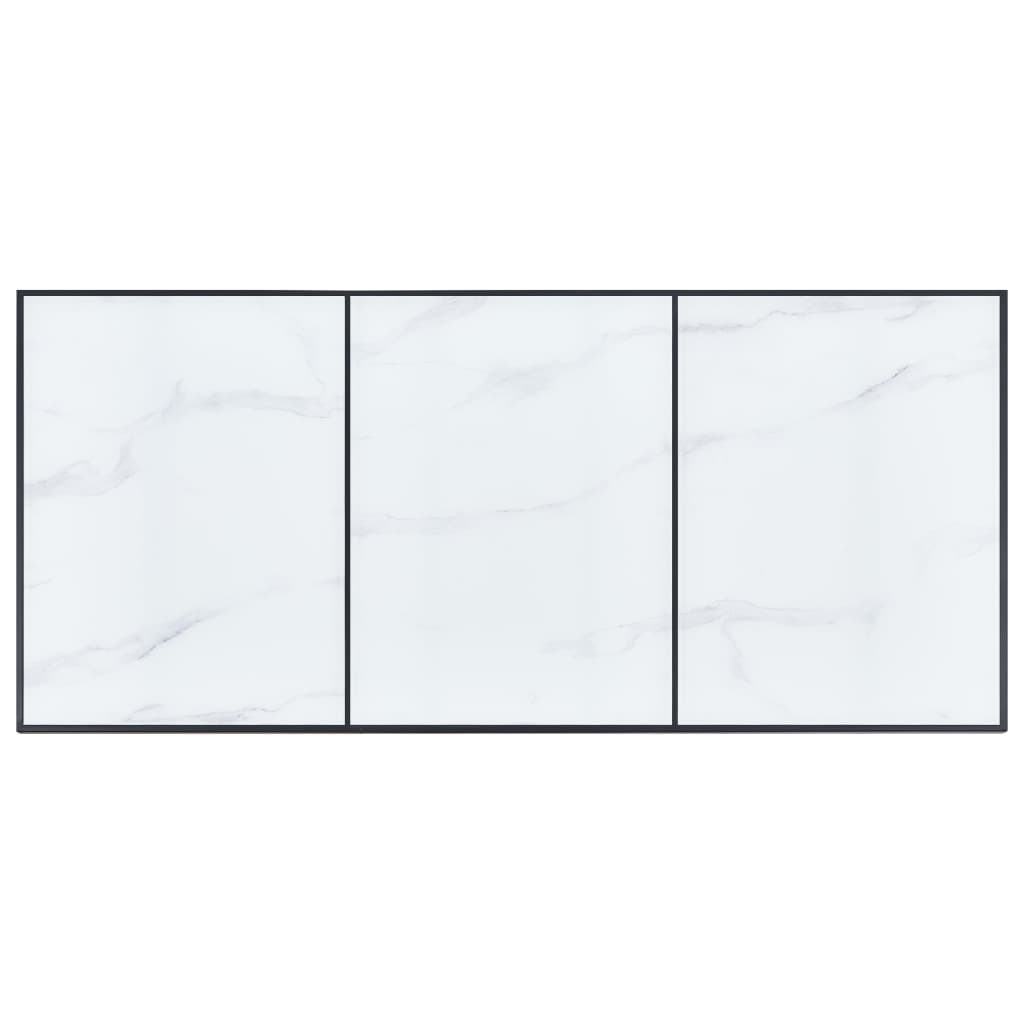 vidaXL Valgomojo stalas, baltas, 180x90x75cm, grūdintas stiklas