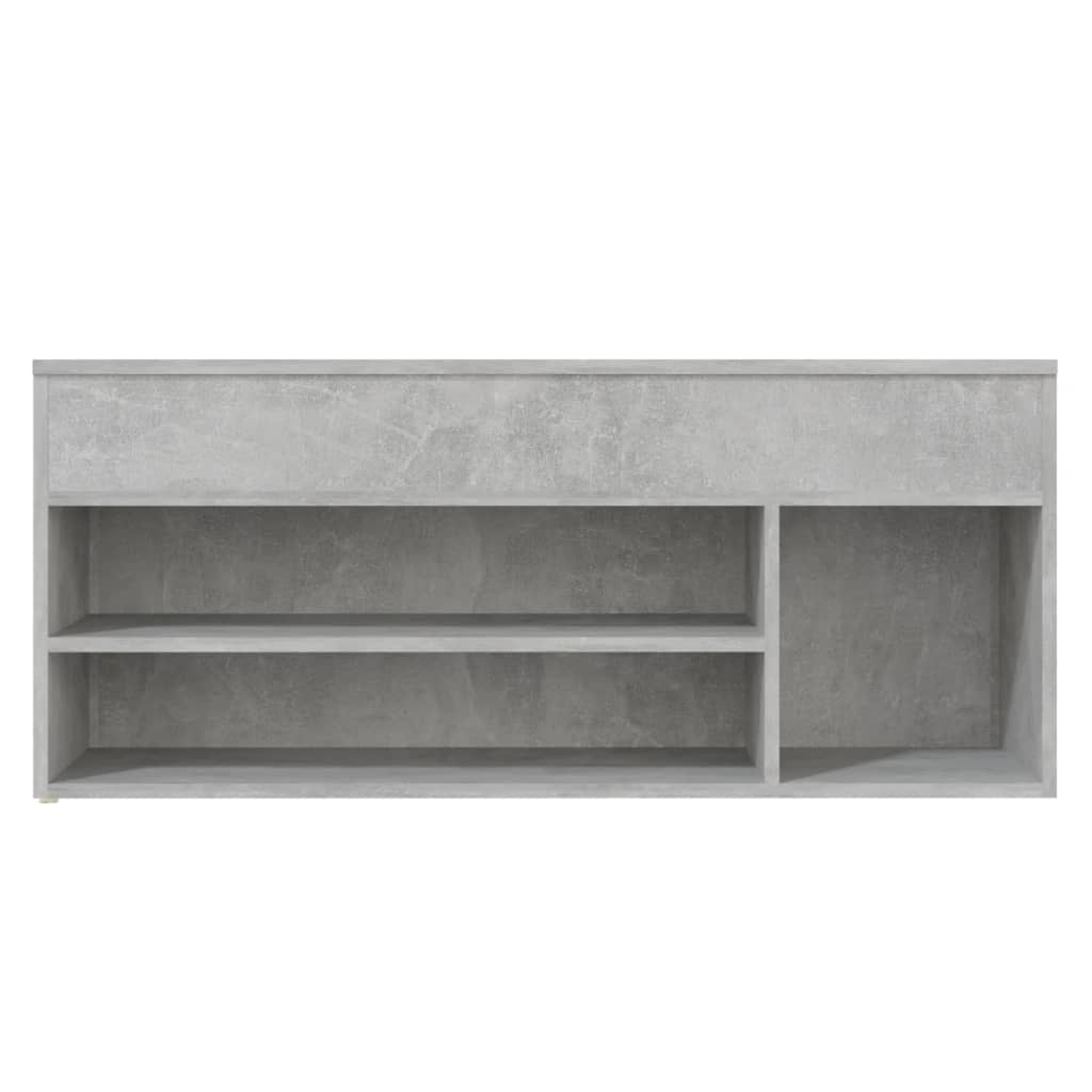 vidaXL Batų suoliukas, betono pilkos spalvos, 105x30x45cm, MDP