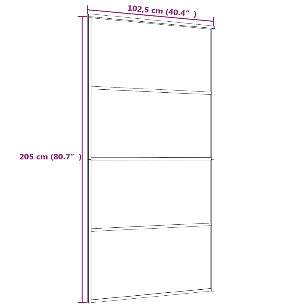 vidaXL Stumdomos durys, baltos, 102,5x205cm, ESG stiklas ir aliuminis