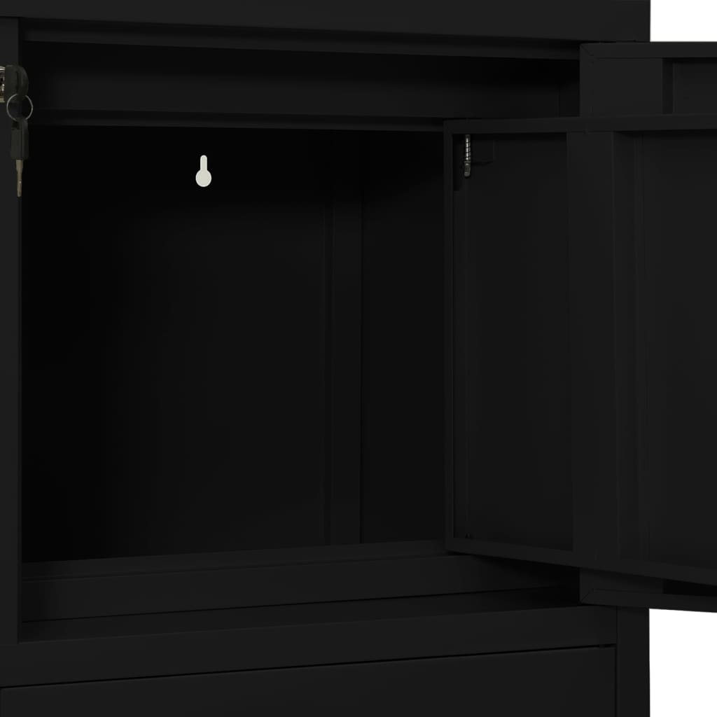 vidaXL Biuro spintelė, juodos spalvos, 90x40x102cm, plienas