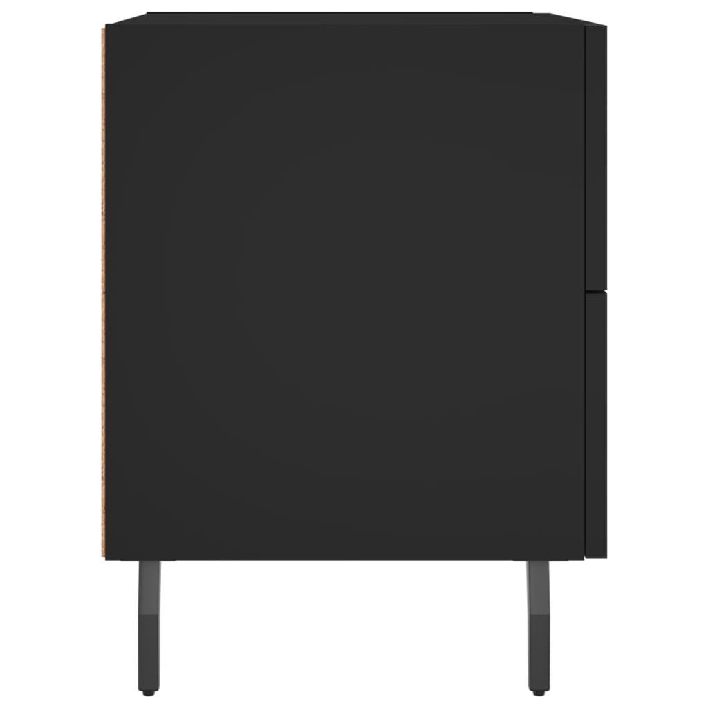 vidaXL Naktinės spintelės, 2vnt., juodos, 40x35x47,5cm, mediena