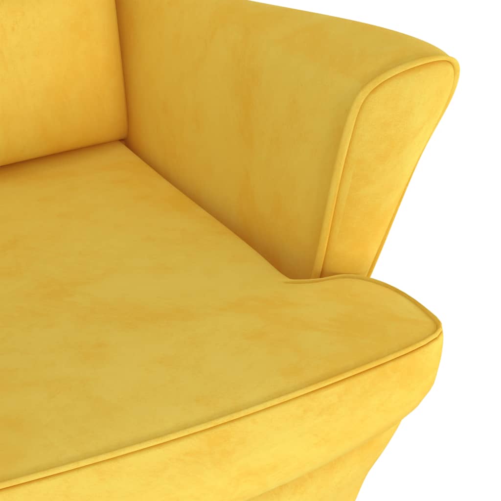 vidaXL Krėslas, geltonos garstyčių spalvos, aksomas