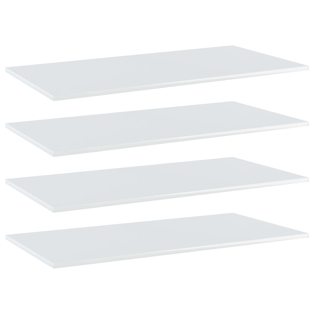 vidaXL Knygų lentynos plokštės, 4vnt., baltos, 100x50x1,5cm, MDP