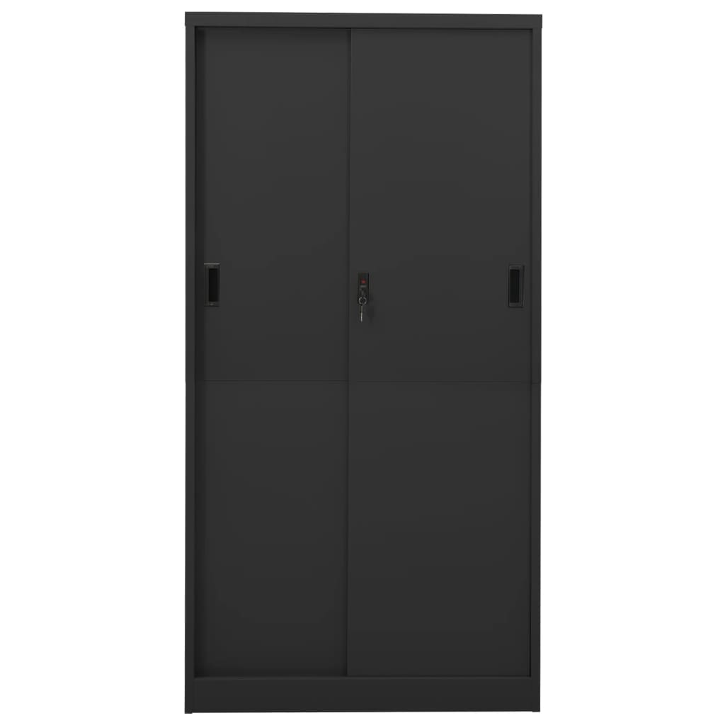 vidaXL Spintelė su stumdomom durim, antracito, 90x40x180cm, plienas