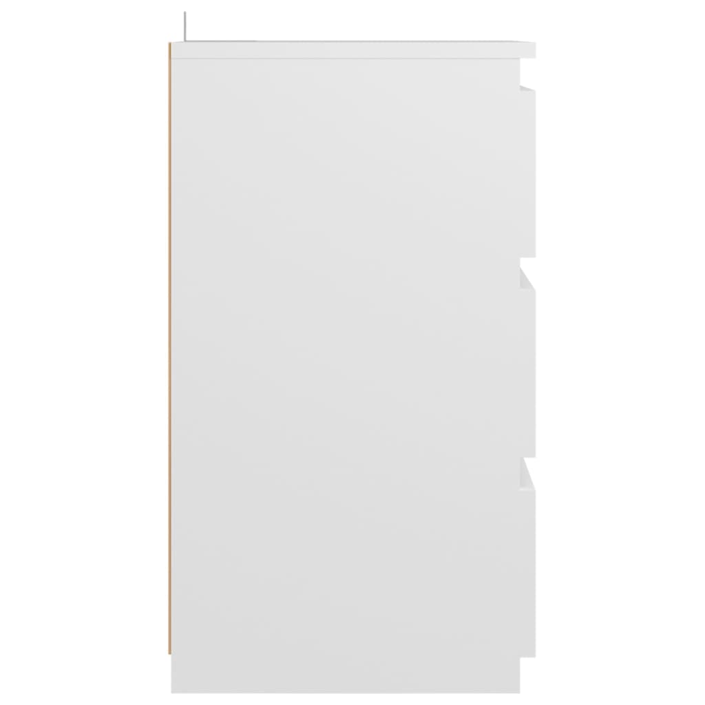 vidaXL Naktinė spintelė, baltos spalvos, 40x35x62,5cm, MDP