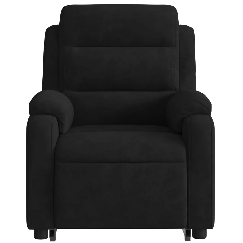 vidaXL Atsistojantis atlošiamas masažinis krėslas, juodas, aksomas