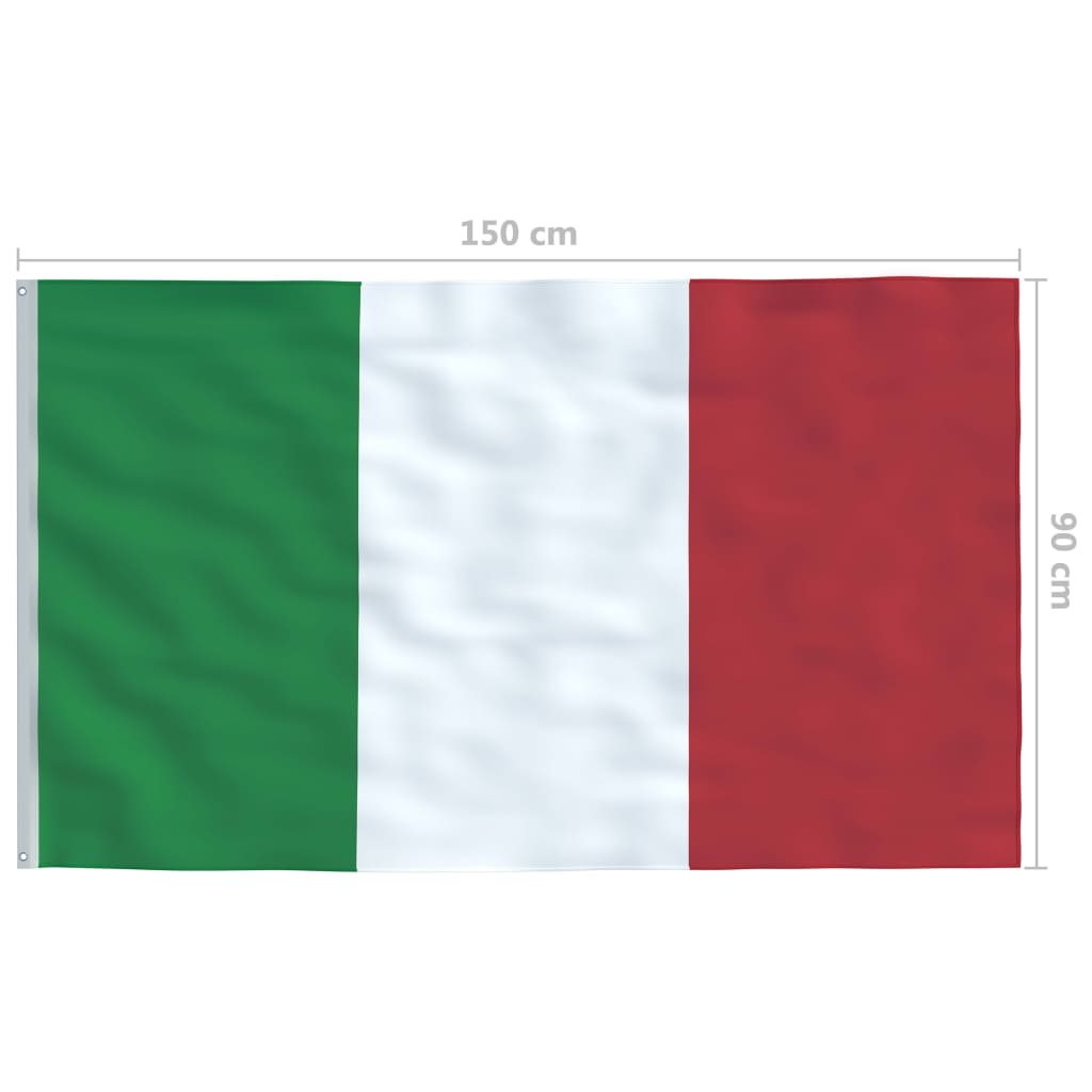 vidaXL Italijos vėliava su stiebu, aliuminis, 6,2m