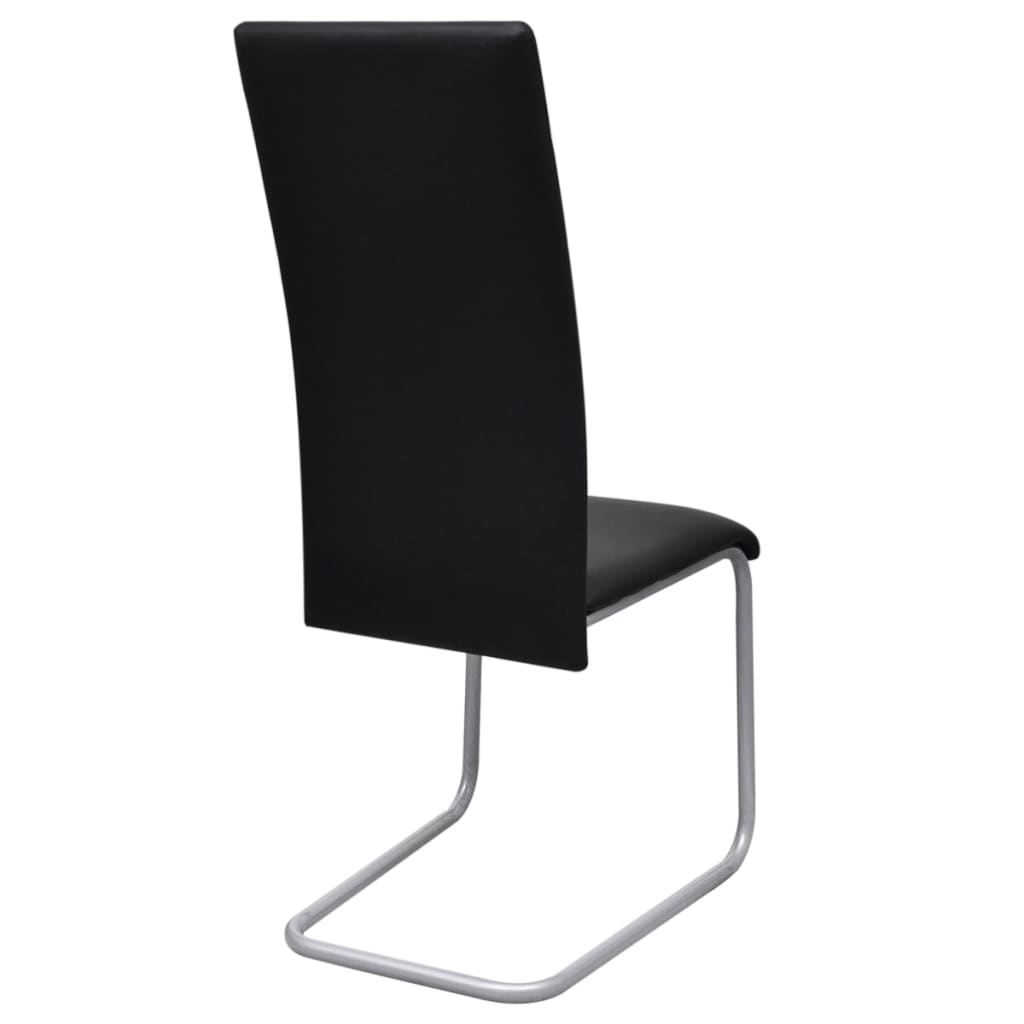 vidaXL Gembinės valgomojo kėdės, 6 vnt., juodos, dirbtinė oda