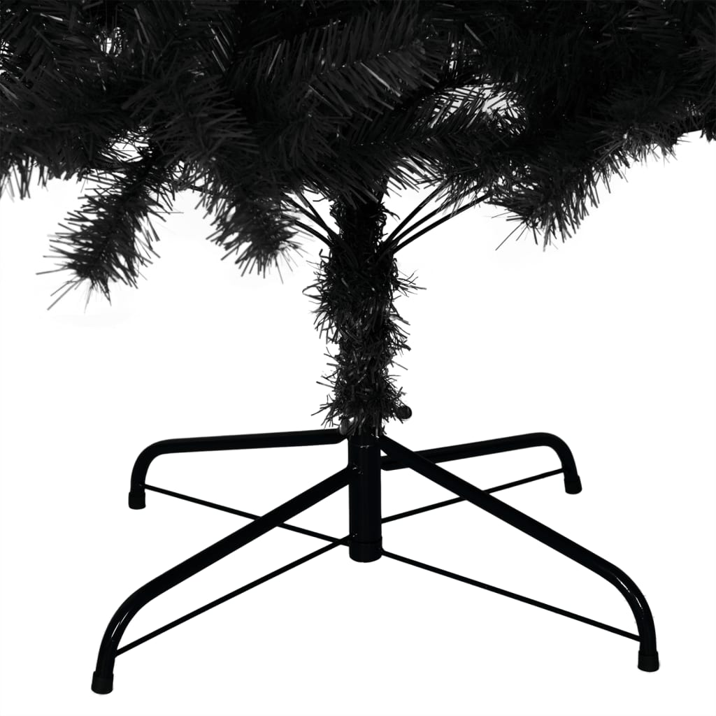 vidaXL Dirbtinė Kalėdų eglutė su stovu, juodos spalvos, 180cm, PVC