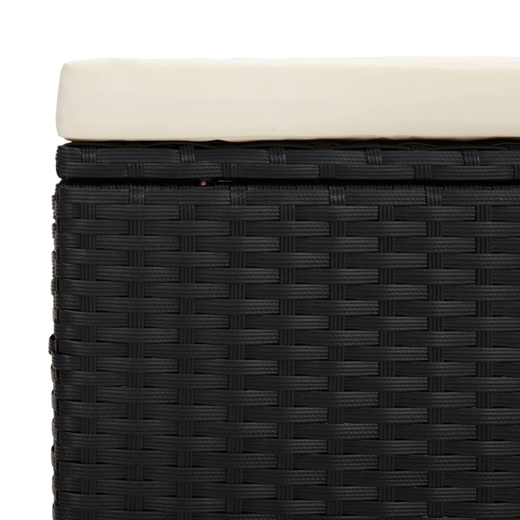 vidaXL Otomanė su pagalvėle, juodos spalvos, 40x30x40cm, poliratanas
