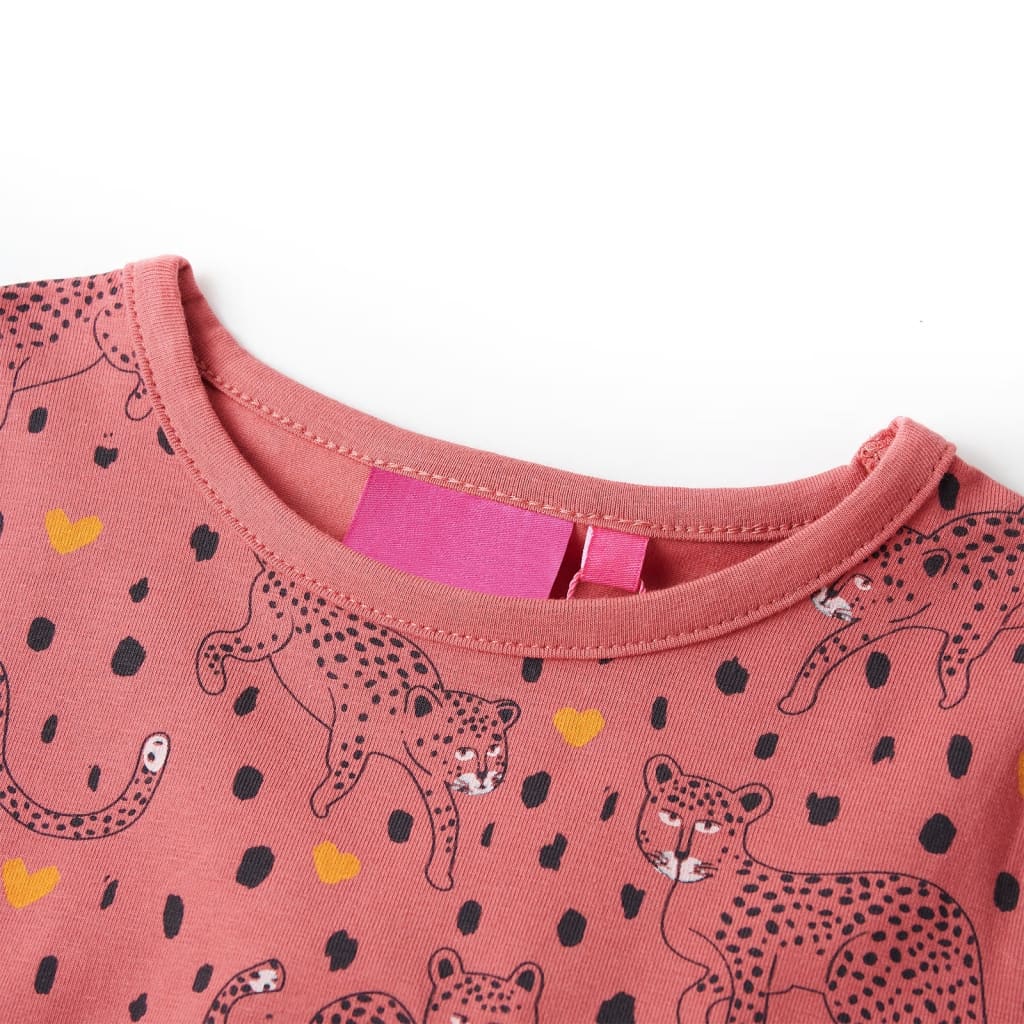 Vaikiška pižama ilgomis rankovėmis, sendinta rožinė, 128 dydžio