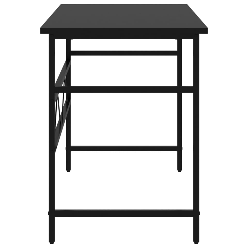 vidaXL Kompiuterio stalas, juodos spalvos, 105x55x72cm, MDF ir metalas