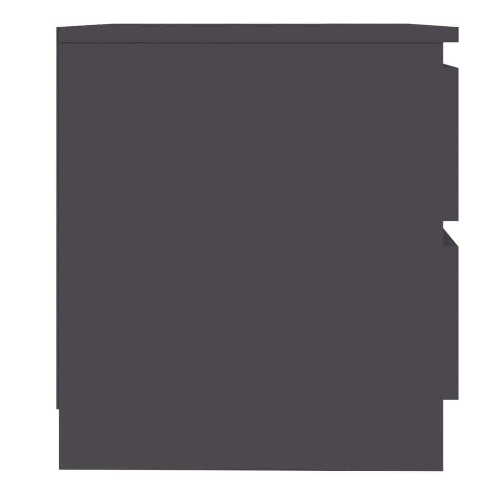 vidaXL Naktinė spintelė, pilkos spalvos, 50x39x43,5cm, MDP