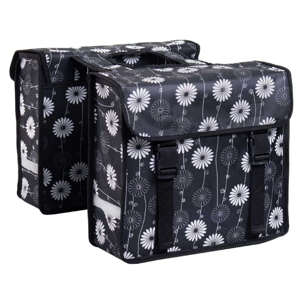 7-series Dviračio krepšiai, 26 L, juodi, gėlėtas dizainas