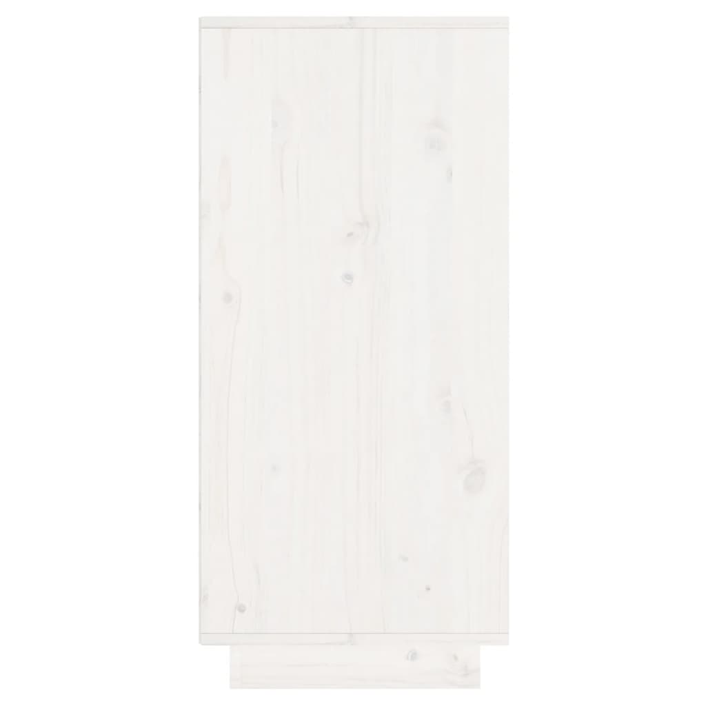 vidaXL Šoninė spintelė, balta, 60x34x75cm, pušies medienos masyvas