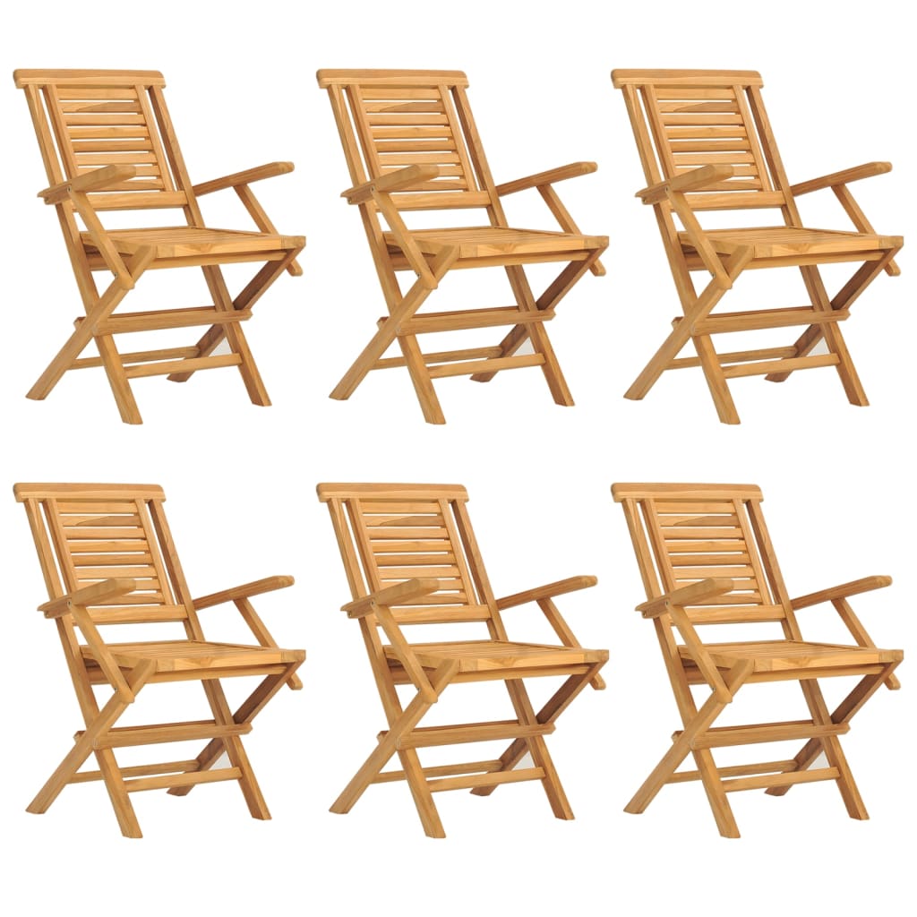 vidaXL Sulankstomos sodo kėdės, 6vnt., 56x63x90cm, tikmedžio masyvas